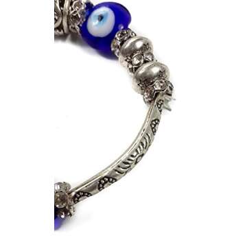 Nazareth Store Blue Beads Evil Eye Bracelet Hamsa Hand Of Fatima For Men Women Stretch Bracelets Lucky Charm