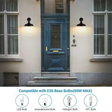 DEWENWILS Outdoor Wall Lights, Exterior Gooseneck Barn Light Outdoor Wall Sconce Industrial Porch Lights Wall Mount Outside Wall Lantern Fixture for Porch, Frontdoor, Garage, 2 Pack