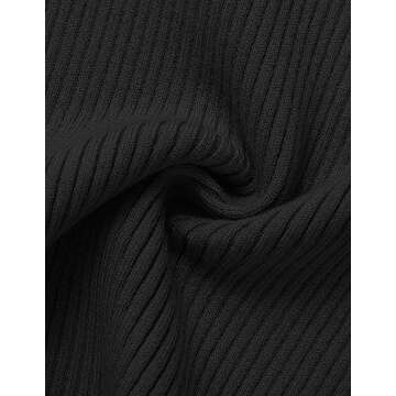 ZESICA Women's Short Sleeve Crewneck T Shirt 2025 Summer Ribbed Knit Slim Fit Basic Solid Color Tee Tops,Black,Medium