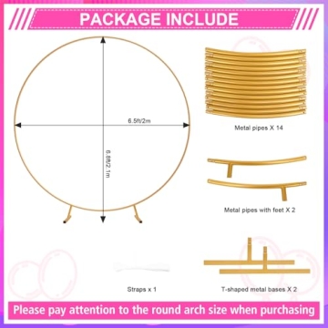 Kusamue Metal Round Balloon Arch Kit for Celebrations