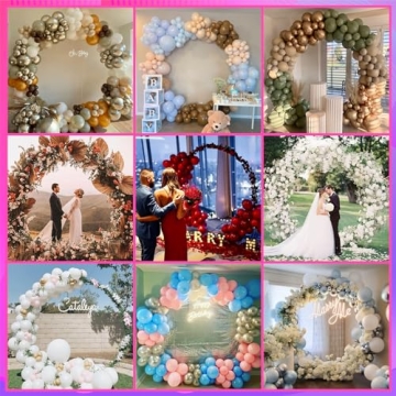 Kusamue Metal Round Balloon Arch Kit for Celebrations