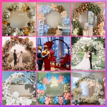 Kusamue Metal Round Balloon Arch Kit for Celebrations