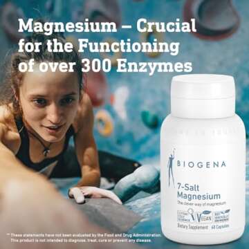 Biogena 7-Salt Magnesium Complex - Magnesium Supplement with 7 Magnesium Forms - bisglycinate, Malate, Citrate, Oxide, glycerophosphate, gluconate and Carbonate I High Absorption
