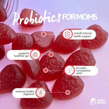 Baby Blues: Organic Probiotic Gummy Vitamins for Moms - Strawberry - 5 Billion CFU