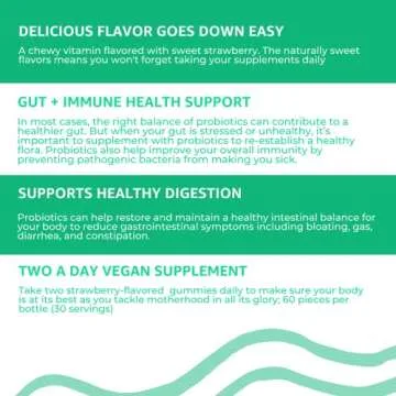 Baby Blues: Organic Probiotic Gummy Vitamins for Moms - Strawberry - 5 Billion CFU