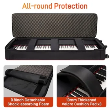 SNIGJAT 88 Key Keyboard Case with Wheels for Musicians