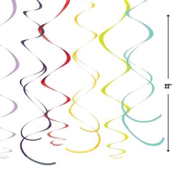 Amscan Party Hanging Swirls Rainbow Party Decor