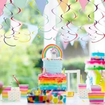 Amscan Party Hanging Swirls Rainbow Party Decor