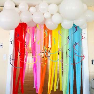 Amscan Party Hanging Swirls Rainbow Party Decor