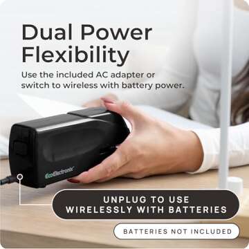EcoElectronix Portable Automatic Electric Stapler - 30 Sheet Capacity, Quiet Operation, Jam-Free and Easy Reload - AC Adapter/Battery Powered, (Black)