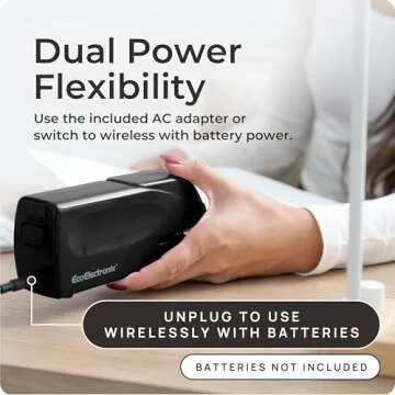 EcoElectronix Portable Automatic Electric Stapler - 30 Sheet Capacity, Quiet Operation, Jam-Free and Easy Reload - AC Adapter/Battery Powered, (Black)