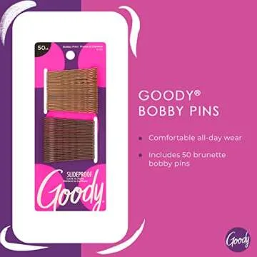 Goody Ouchless Bobby Pins - 50 Count, Assorted Brunette Colors - Slideproof and Lock-In Place - Suit...