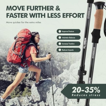 KINGGEAR 7075 Aluminum Trekking Poles with Cork Grip