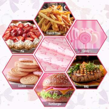 Charming 150 Sheets Pink Bow Wax Paper for Wrapping