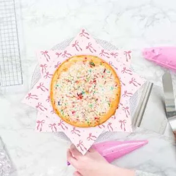 Charming 150 Sheets Pink Bow Wax Paper for Wrapping