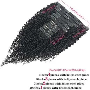 Kinky Curly Clip in Hair Extensions Human Hair for Black Women Afro Kinky Curly Clip ins 3C 4A,Thick Brazilian Remy Human Hair 10Pcs with 24 Clips,120 Gram (16inch, Kinky Curly Clip in Extensions)