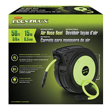 Flexzilla 50ft Retractable Air Hose Reel Heavy Duty Lightweight