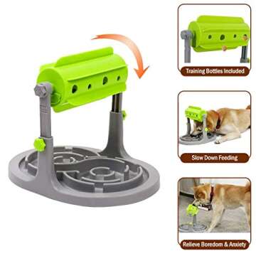 Companet Interactive Dog & Cat Toy Slow Feeder- IQ Training Toys,Treat Boredom Dispensing Refillable for Small/Medium Dogs, Cats