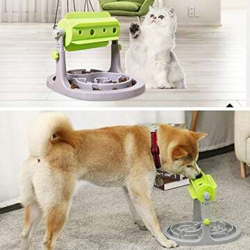Companet Interactive Dog & Cat Toy Slow Feeder- IQ Training Toys,Treat Boredom Dispensing Refillable for Small/Medium Dogs, Cats