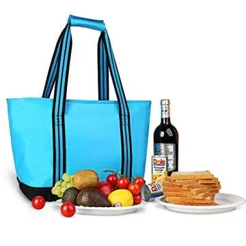 VIGBAGNIA Cooler Bag Insulated 30-Can Soft Sport Tote Bag Fodable Snapbasket