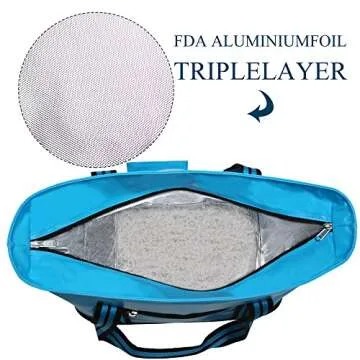 VIGBAGNIA Cooler Bag Insulated 30-Can Soft Sport Tote Bag Fodable Snapbasket