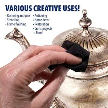 AMACO Rub n Buff Wax Metallic Finish - Rub n Buff Pewter 15ml Tube - Versatile Gilding Wax for Finishing Furniture Antiquing and Restoration - Rub and Buff Colors Single Tube