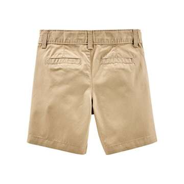 Simple Joys by Carter's Boys' Flat Front Shorts, Pack of 2, Light Khaki Brown/Navy, 3T