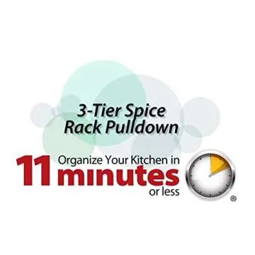Durable 3-Tier Pull Down Spice Rack for Kitchen Organization