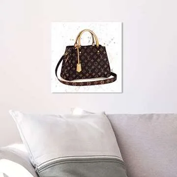 The Oliver Gal Artist Co. Fashion and Glam Wall Art Canvas Prints 'Doll Memories -Details Bag' Handbags Home Décor, 12x12, Brown, Brown