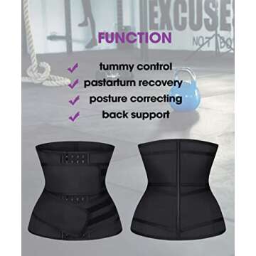 ASHLONE Waist Trainer for Women Latex Underbust Cincher Sport Corset Trimmer Belt