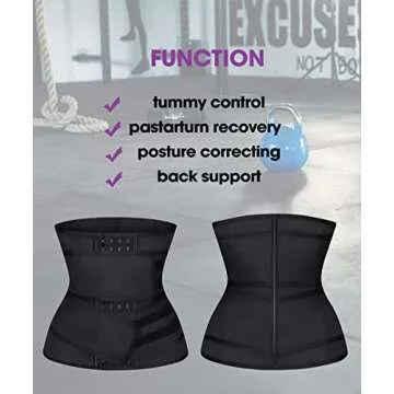 ASHLONE Waist Trainer for Women Latex Underbust Cincher Sport Corset Trimmer Belt