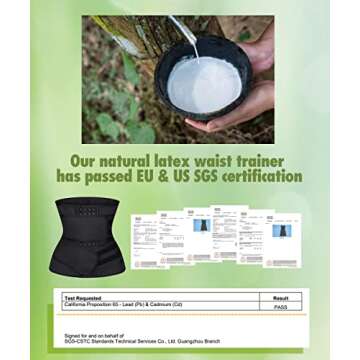 ASHLONE Waist Trainer for Women Latex Underbust Cincher Sport Corset Trimmer Belt