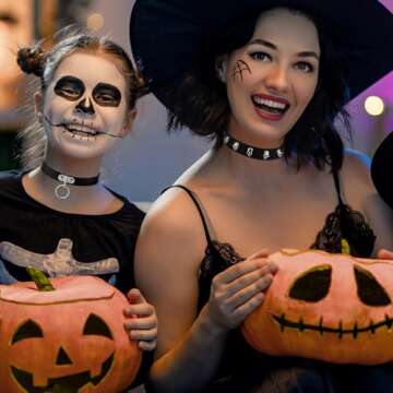 HAIAISO 6-9Pcs Leather Choker Black Punk Goth Choker Necklace Love Heart Spiked Choker Adjustable Pu Choker Collar for Women