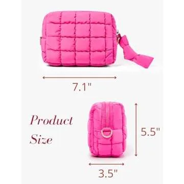 Yarnic Quilted Makeup Bag - Stylish & Smart Organizer