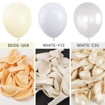 PartyWoo, 120 pcs 5 Inch White Matte Balloons, 100% Latex, Unisex Decorations for Wedding, Baby Shower, Birthday, Neutral Themed Events