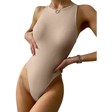 Stylish Remidoo Women's Sleeveless Backless Bodysuit