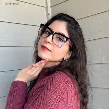 VOOGLAM Purple Butterfly Eyeglasses Blue Light Blocking Glasses for Women Anti UV Eyestrain Eyewear ...