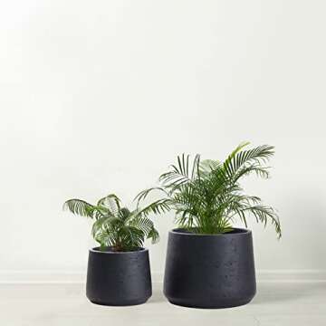 Copenhagen Matt Black Ceramic Plant Pot Set - Stylish Planters