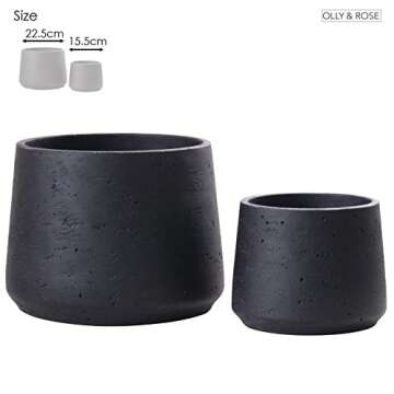 Copenhagen Matt Black Ceramic Plant Pot Set - Stylish Planters
