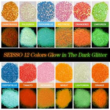 Glow in The Dark Pigment Powder with Lamp, Epoxy Resin Luminous Powder for DIY Nail Art, Slime Acrylic Paint