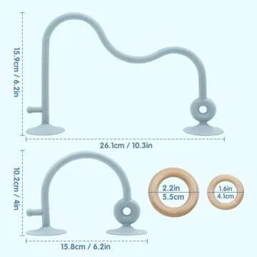 Montessori Educational Toys For Infant Toddlers,High Chair Toys With Suction Cups For Toddlers 0-6 M+ Food Grade Silicone Teething toy For Toddlers 6M+,Parent-Child Baby Toy Set 12 18 M+ (Dusty Blue)