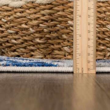 Hauteloom Glendon Abstract Coastal Living Room Bedroom Dining Room Area Rug - Marble Swirl Pattern C...