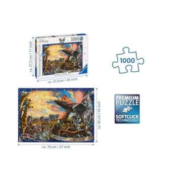 Ravensburger Disney The Lion King 1000 Piece Jigsaw Puzzle for Adults - 19747 - Every Piece is Unique, Softclick Technology Means Pieces Fit Together Perfectly