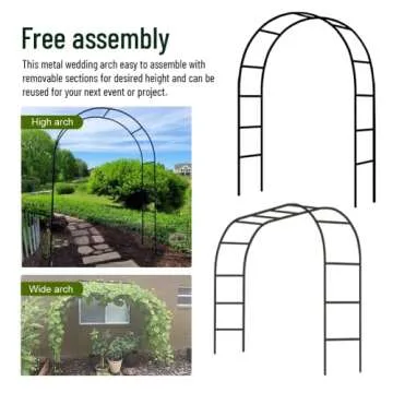 Newsmarts 7.9Ft Metal Garden Arch | Durable Design for Climbing Plants