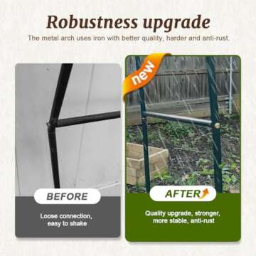 Newsmarts 7.9Ft Metal Garden Arch Army Green Garden Arbor for Climbing Plant Outdoor Wedding Party