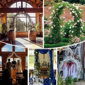 Newsmarts 7.9Ft Metal Garden Arch for Weddings & Gardens