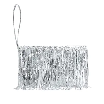 KUANG! Women Sparkling Glitter Evening Clutch Handbag Clutch Bag Sequin Tassels Purse Handbags for P...