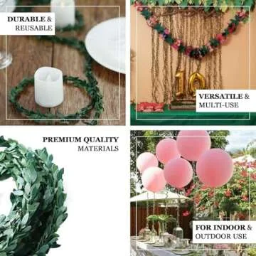 Efavormart 18FT Mini Leaf Garland, DIY Wired Artificial Vine Greenery Garland, Green Leaf Strand, Wall, Wedding, Party, Wall, Office, Backdrop Arch, Garden Decorations