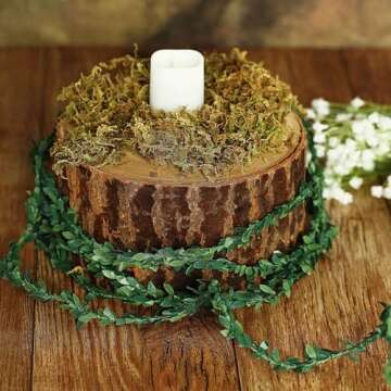 Efavormart 18FT Mini Leaf Garland, DIY Wired Artificial Vine Greenery Garland, Green Leaf Strand, Wall, Wedding, Party, Wall, Office, Backdrop Arch, Garden Decorations