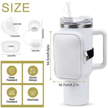 OYEP 3pack Water Bottle Pouch For Stanley Quencher Adventure 40oz 20oz 30oz stanley pouch，water bottle sleeve for keys,Gym Accessories For Women Storage Sleeve Pocket for Walking, Running, Sports，with